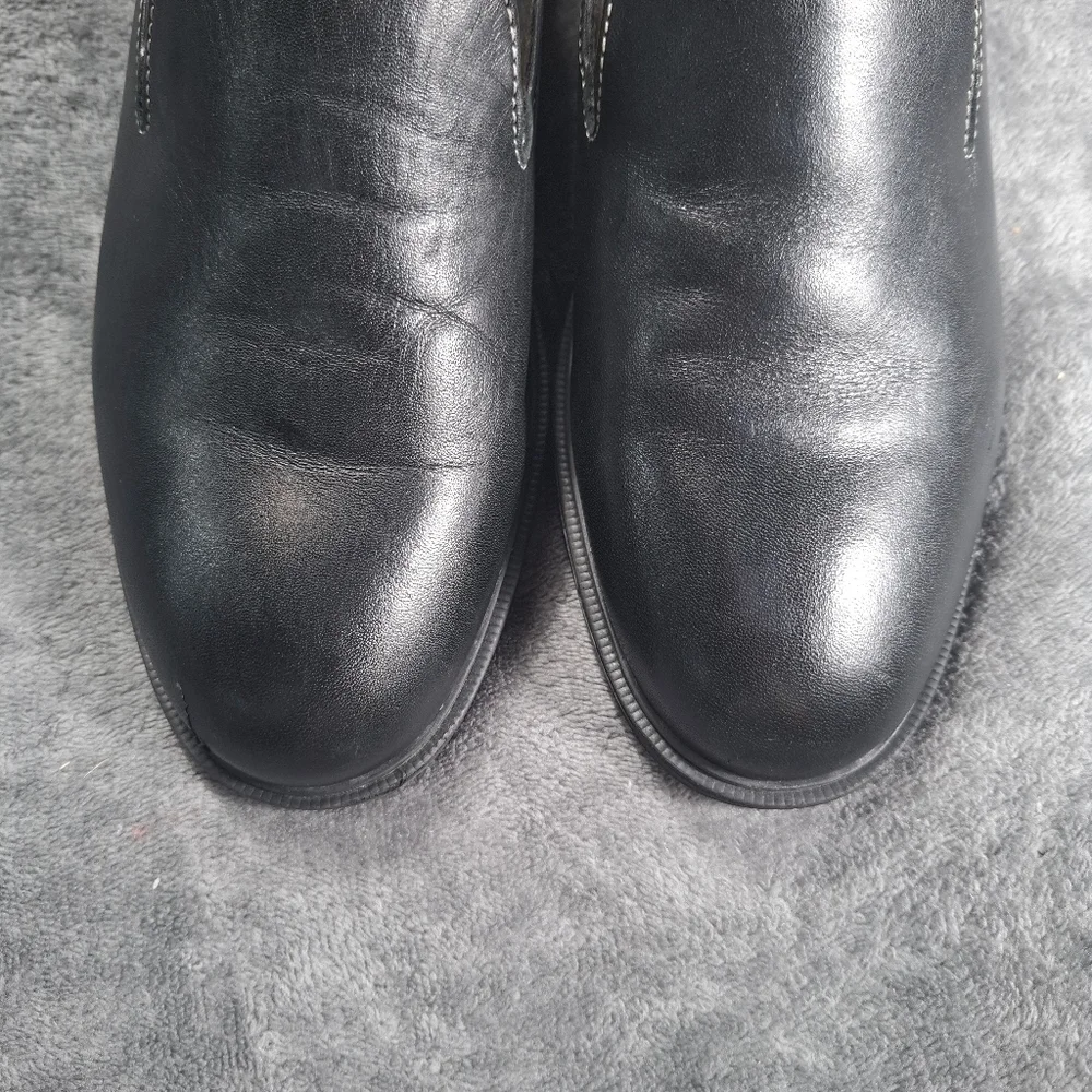 Hush Puppies Bailey Slip-On Loafers, Black Leather, Women's 9.5 M